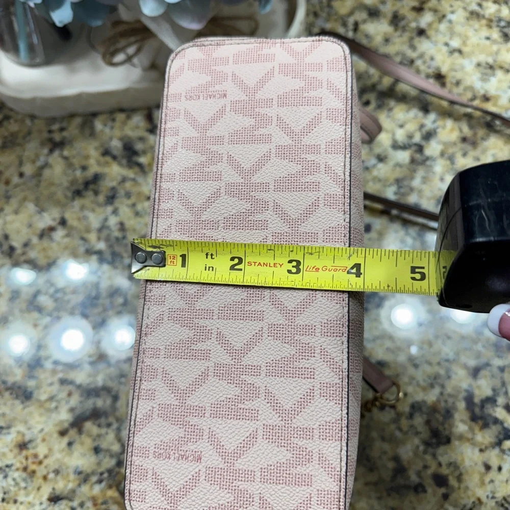 Michael Kors Blush MK Signature Dome Crossbody with Gold Hardware